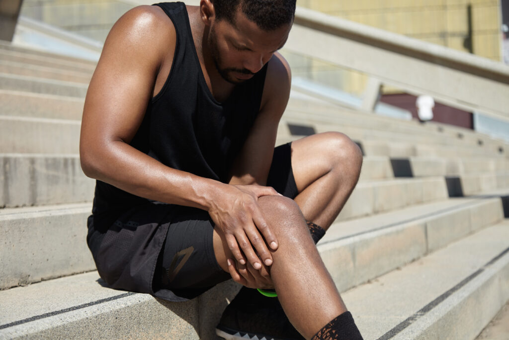 man suffer leg pain